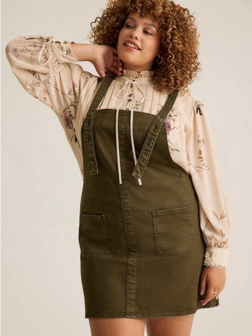 NWT TORRID Festi Pinafore Dress - Grape Leaf
